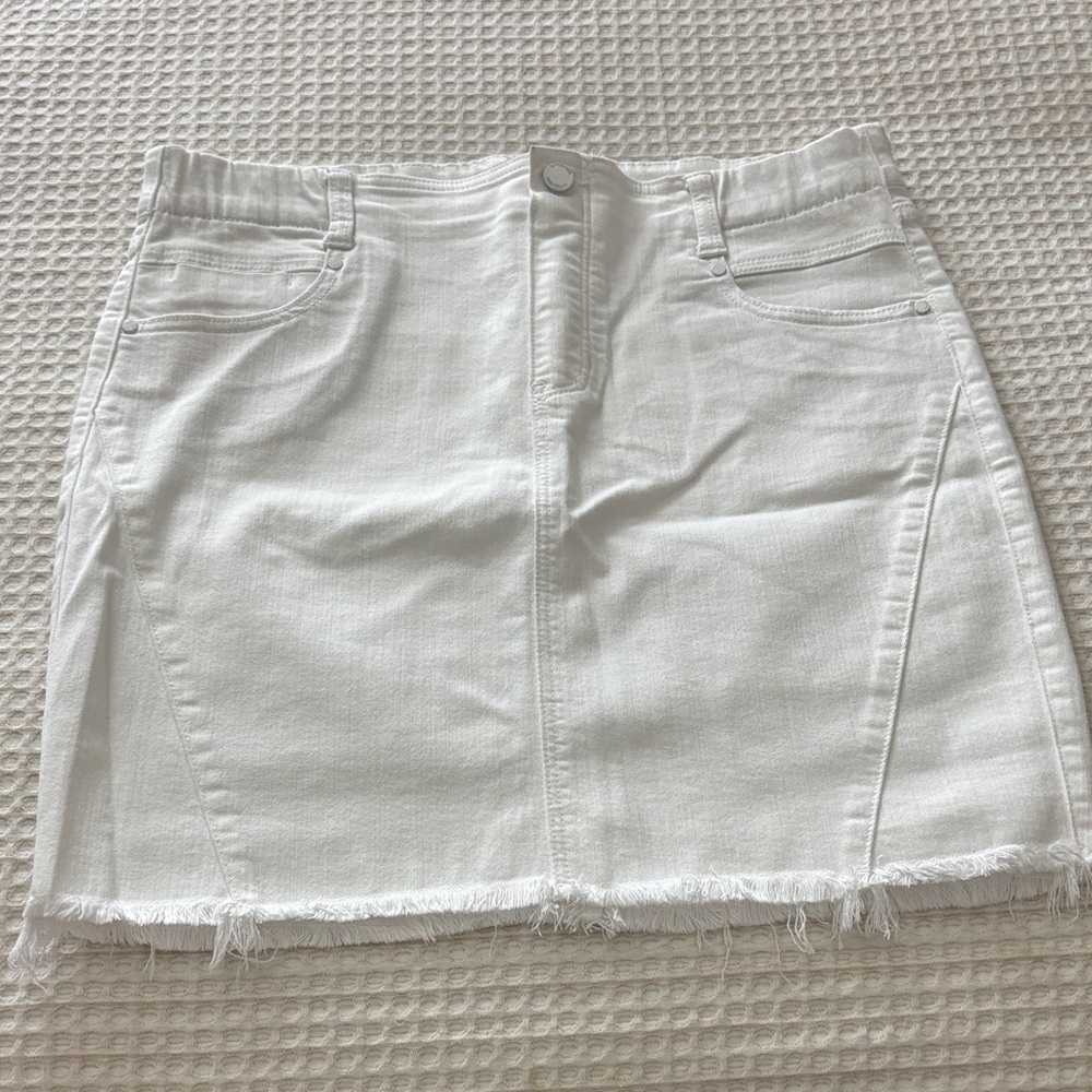 Liverpool White Denim Pencil Skirt